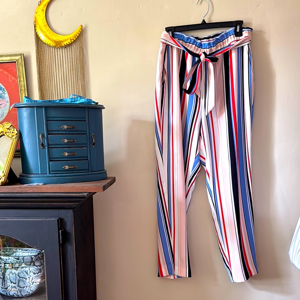 💙🖤❤️🍨Striped Multicolor Women's Pants